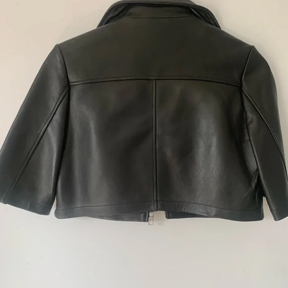 Maje (Paris) cropped leather jacket - Picture 3 of 5